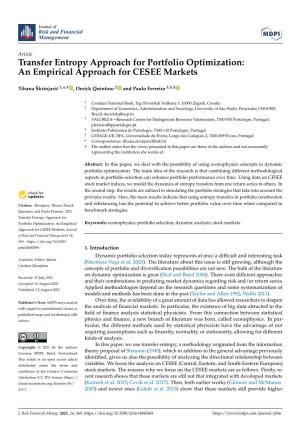 Transfer Entropy Approach for Portfolio Optimization: an Empirical Approach for CESEE Markets