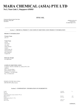 Pine Oil-MSDS