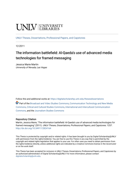 Al-Qaeda's Use of Advanced Media Technologies for Framed Messaging