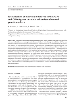 Identification of Missense Mutations in the PCP4 and CD109 Genes to Validate the Effect of Neutral Genetic Markers