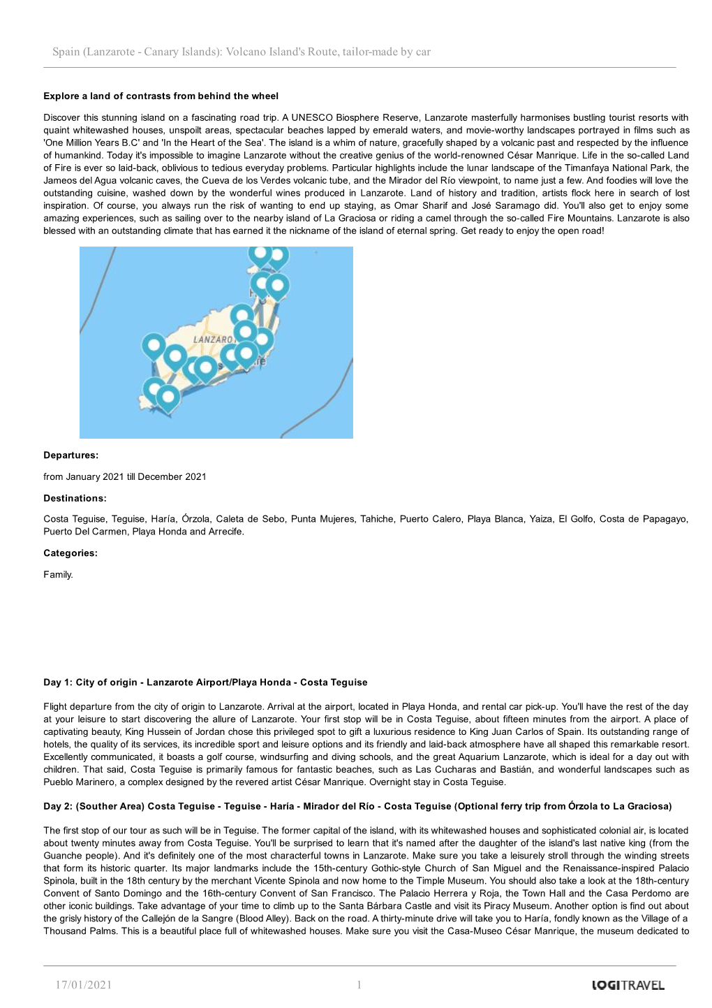 Spain (Lanzaroteанаcanary Islands): Volcano Island's Route, Tailormade