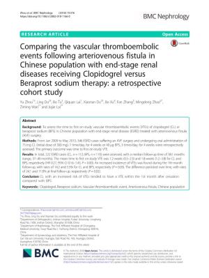 Comparing the Vascular Thromboembolic Events Following