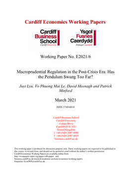 Cardiff Economics Working Papers