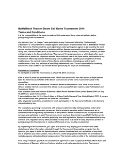 Battleblock Theater Steam Ball Game Tournament 2014 Terms And
