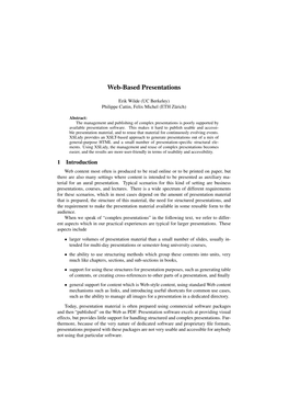 Web-Based Presentations