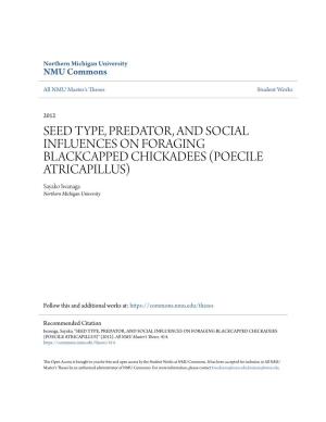 SEED TYPE, PREDATOR, and SOCIAL INFLUENCES on FORAGING BLACKCAPPED CHICKADEES POE( CILE ATRICAPILLUS) Sayako Iwanaga Northern Michigan University