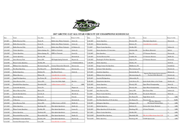 2017 Arctic Cat All Star Circuit of Champions Schedule
