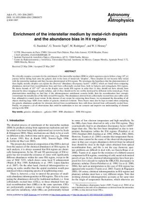 Enrichment of the Interstellar Medium by Metal-Rich Droplets and the Abundance Bias in H Ii Regions