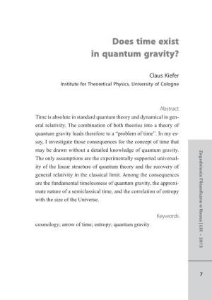 Does Time Exist in Quantum Gravity?