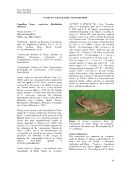 NOTES on GEOGRAPHIC DISTRIBUTION Amphibia, Scinax