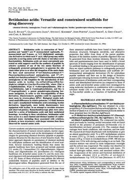 Drug Discovery (Chemical Diversity/Aminoglycine/N-Acyl- and N-Alkylaminoglycine/Betides/Gonadotropin-Releasing Hormone Antagonists) JEAN E