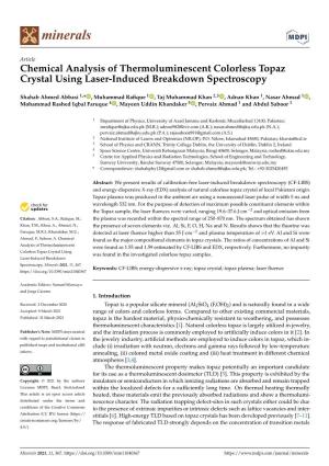 Chemical Analysis of Thermoluminescent Colorless Topaz Crystal Using Laser-Induced Breakdown Spectroscopy