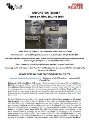 Tennis on Film Collection Launched On