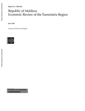 Republic of Moldova Economic Review of Thetransnistria Region Public Disclosure Authorized