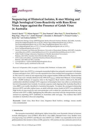 Sequencing of Historical Isolates, K-Mer Mining and High Serological Cross-Reactivity with Ross River Virus Argue Against the Presence of Getah Virus in Australia