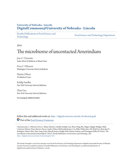 The Microbiome of Uncontacted Amerindians Jose C