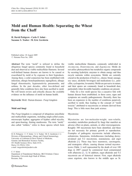 Mold and Human Health: Separating the Wheat from the Chaff