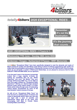 Totally4bikers 2020 EXCEPTIONAL RIDES…