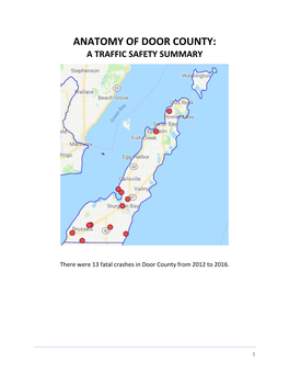 Anatomy of Door County: a Traffic Safety Summary