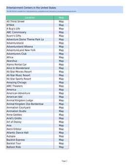 Entertainment Centers in the United States Location Map 40 Thirst