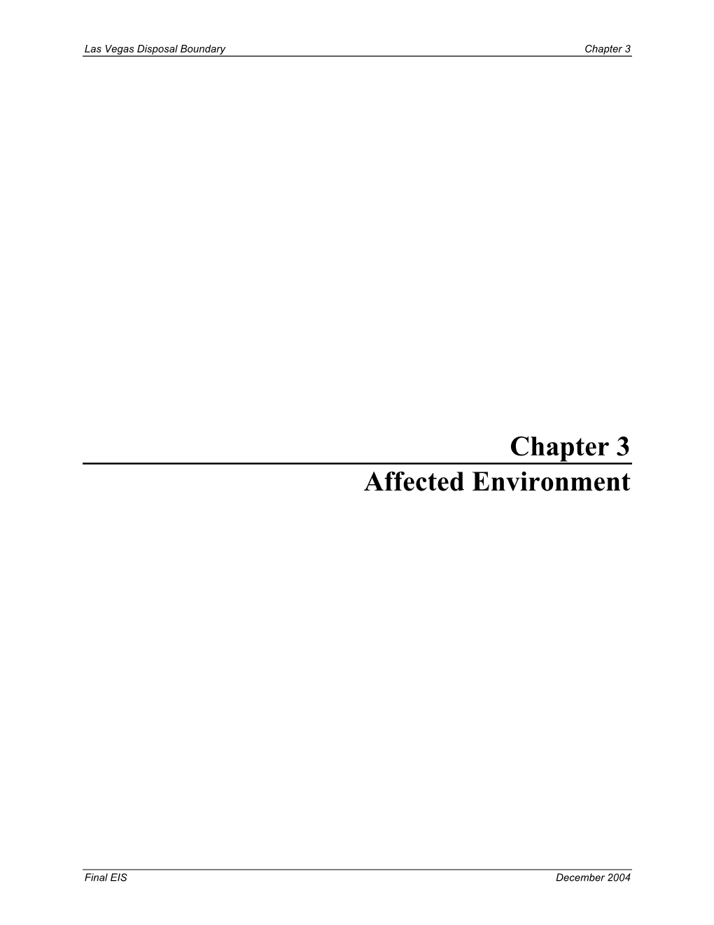 Chapter 3 Affected Environment