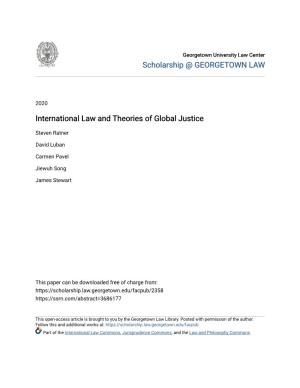 International Law and Theories of Global Justice