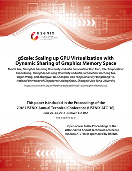Gscale: Scaling up GPU Virtualization with Dynamic Sharing of Graphics