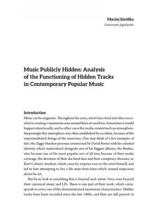 Music Publicly Hidden: Analysis of the Functioning of Hidden Tracks in Contemporary Popular Music