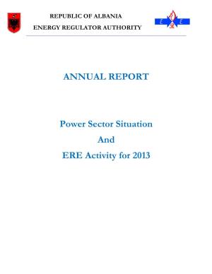 ANNUAL REPORT Power Sector Situation and ERE Activity for 2013
