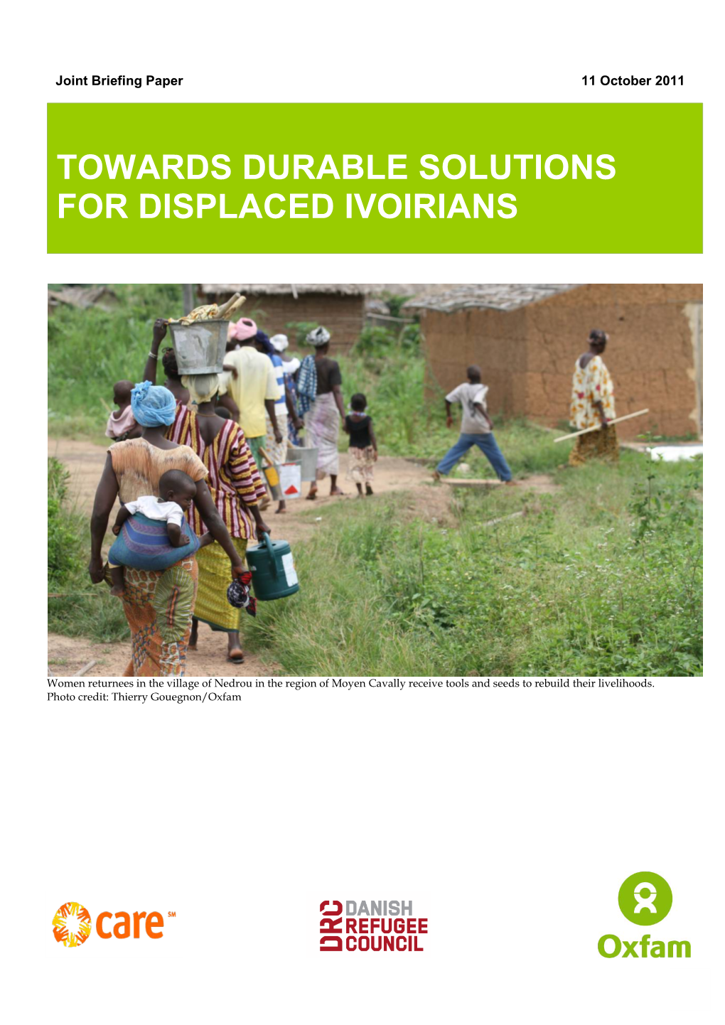 Towards Durable Solutions for Displaced Ivoirians