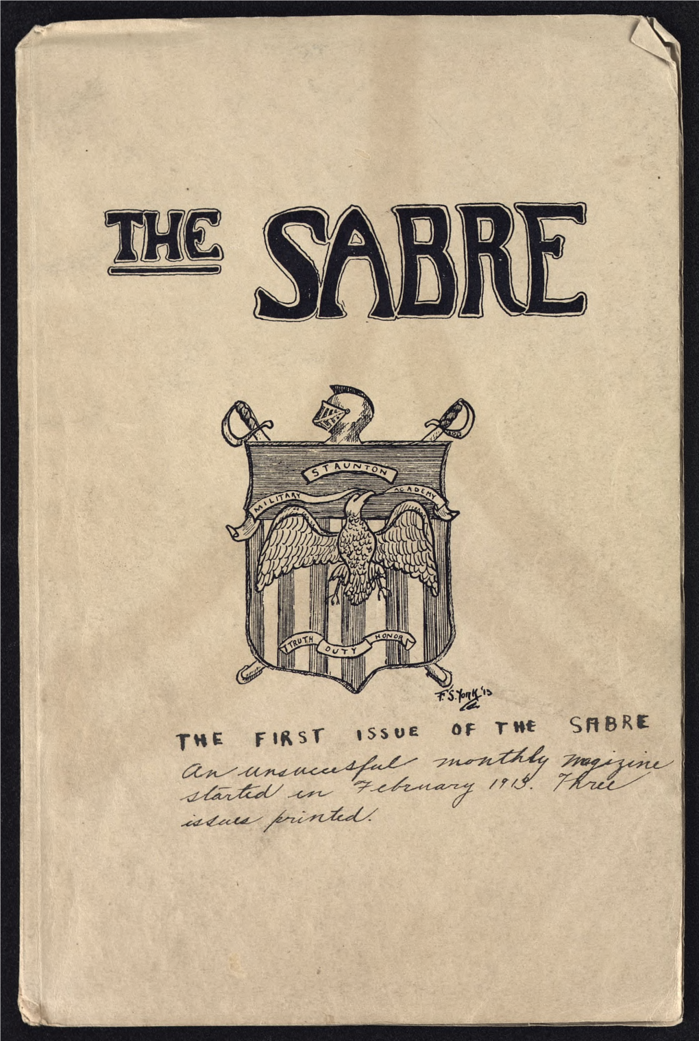 THE SABRE Published by the Students of the STAUNTON MILITARY ACADEMY