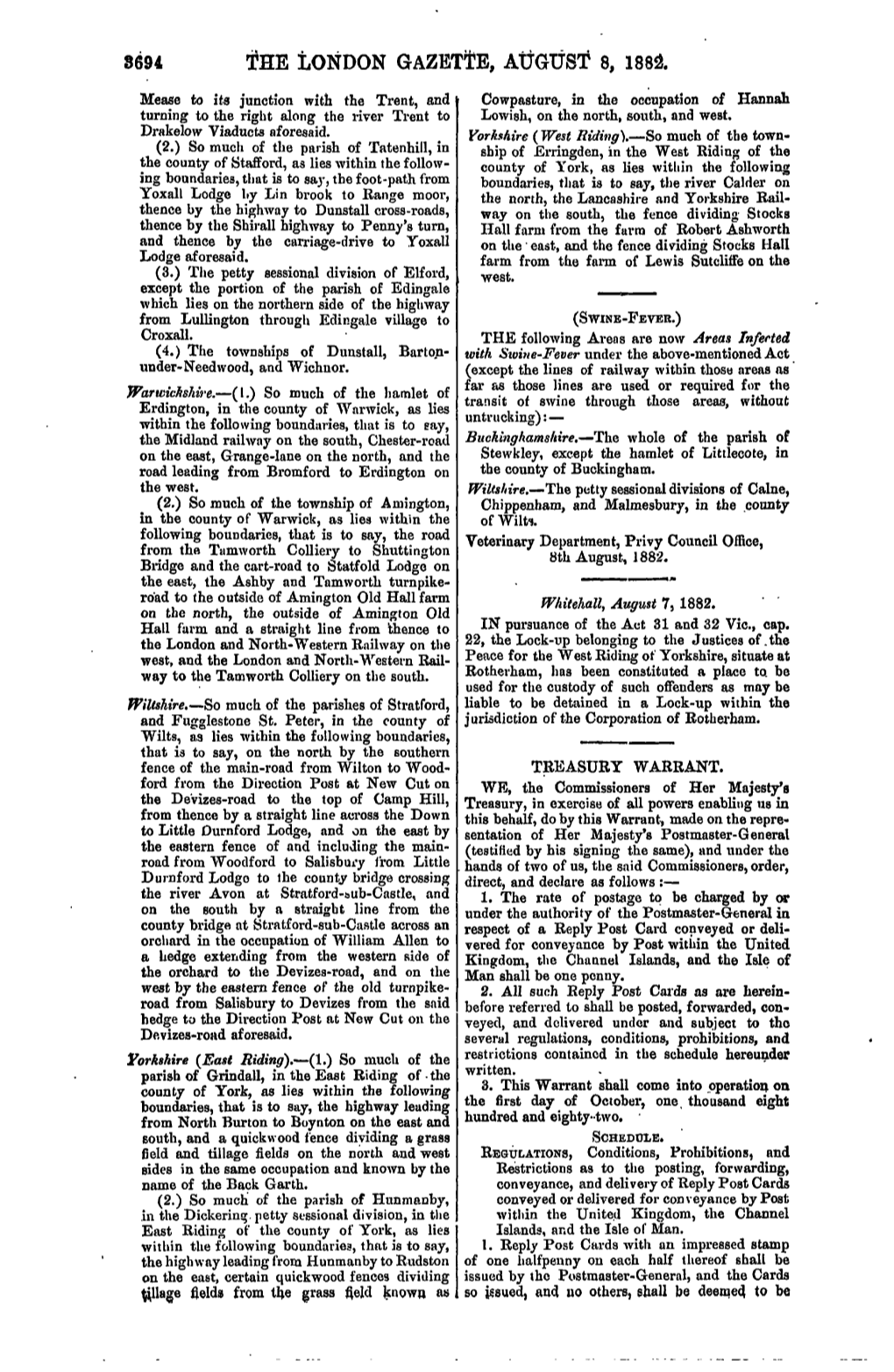 The London Gazette, August 8, 1881