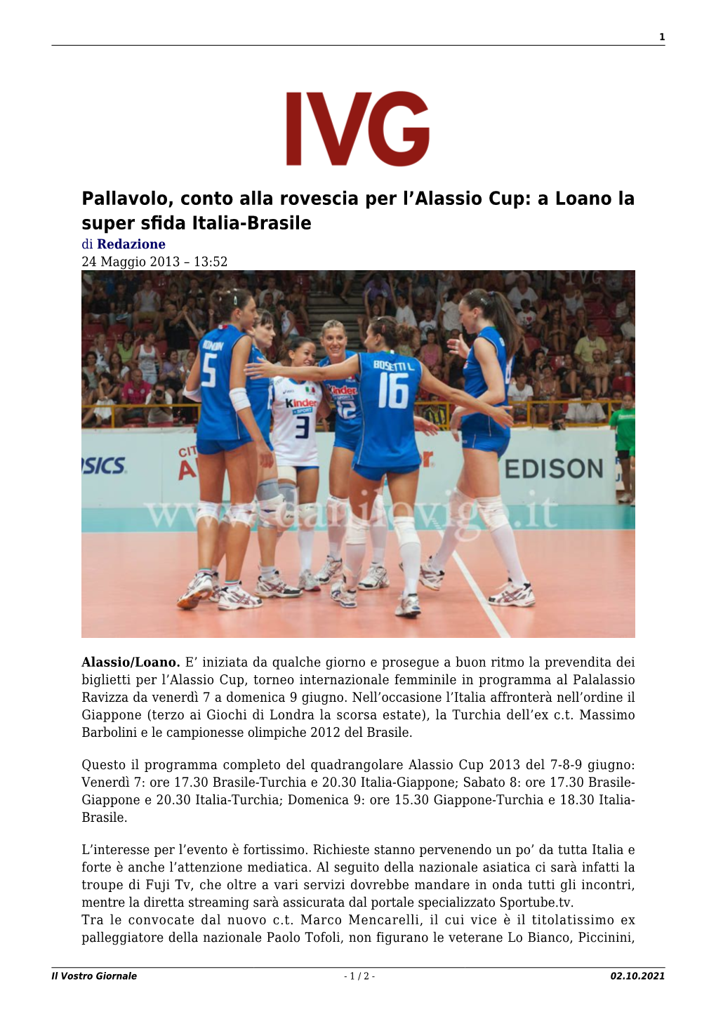 Il Vostro Giornale - 1 / 2 - 02.10.2021 2