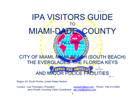 Ipa Visitors Guide Miami-Dade County