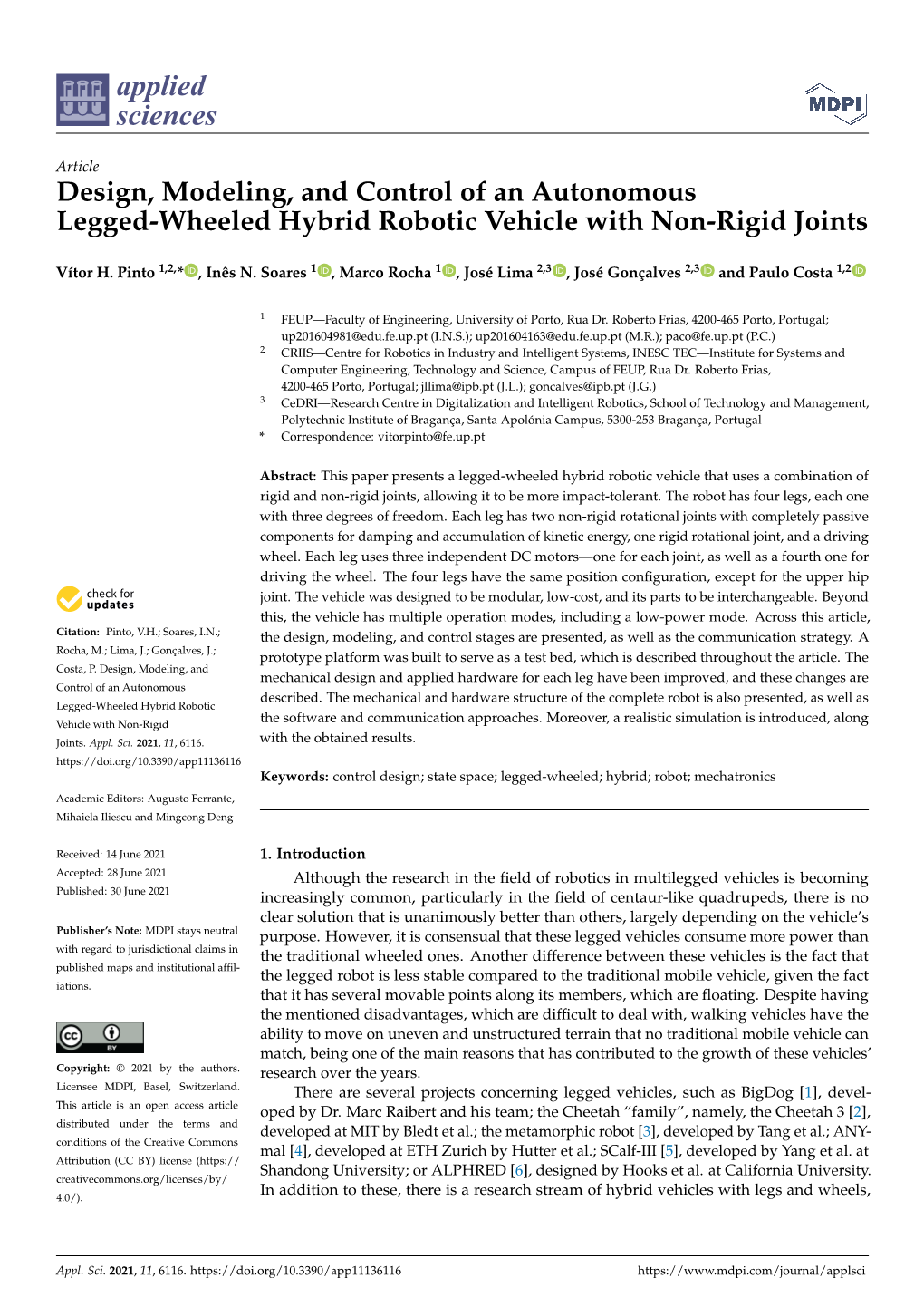 Design, Modeling, and Control of an Autonomous Legged-Wheeled Hybrid Robotic Vehicle with Non-Rigid Joints