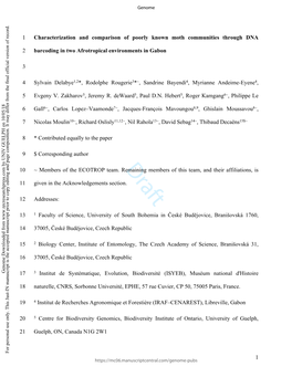 Characterization and Comparison of Poorly Known Moth Communities Through DNA Barcoding in Two Afrotropical Environments in Gabon