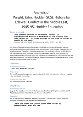 Conflict in the Middle East, 1945-95. Hodder Education