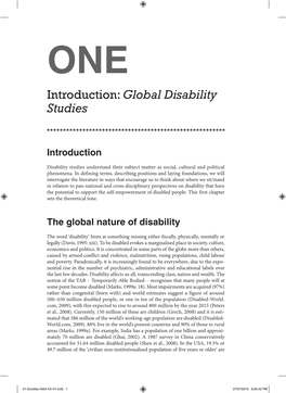 Introduction: Global Disability Studies