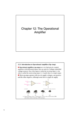 Chapter 12: the Operational Amplifier