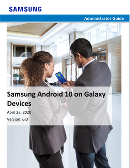 Samsung Android 10 on Galaxy Devices Administrator Guide Revision History