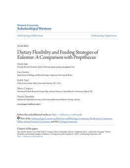 Dietary Flexibility and Feeding Strategies of Eulemur