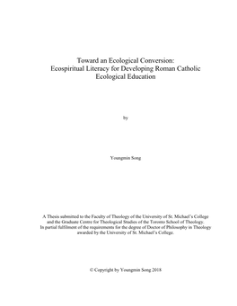 Toward an Ecological Conversion: Ecospiritual Literacy for Developing Roman Catholic Ecological Education