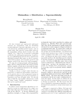 Minimalism + Distribution = Supermodularity