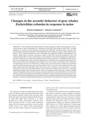Changes in the Acoustic Behavior of Gray Whales Eschrichtius Robustus in Response to Noise