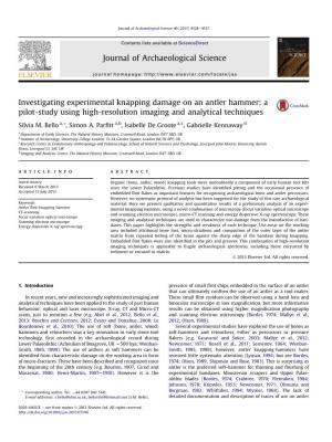 Investigating Experimental Knapping Damage on an Antler Hammer: a Pilot-Study Using High-Resolution Imaging and Analytical Techniques