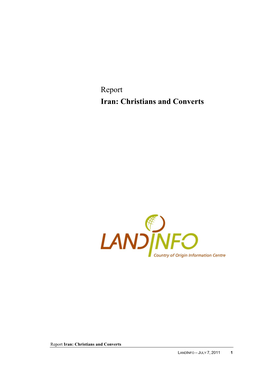 Report Iran: Christians and Converts