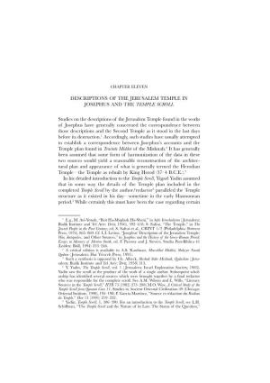 Descriptions of the Jerusalem Temple in Josephus and the Temple Scroll