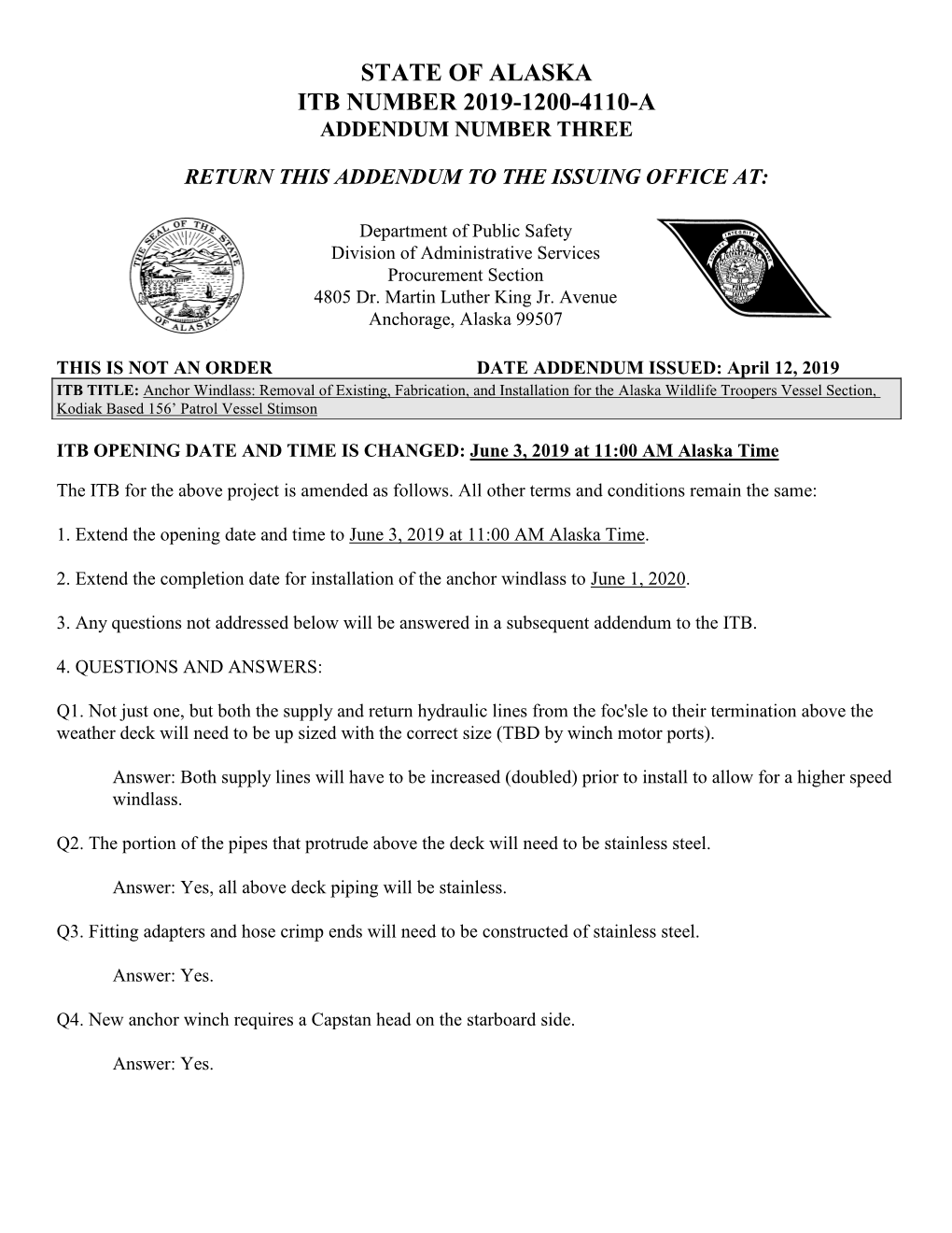 ITB Amendment Form