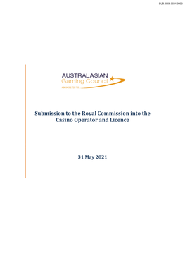 Submission to the Royal Commission Into the Casino Operator and Licence