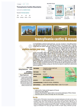 Transylvania Castles & Mountains